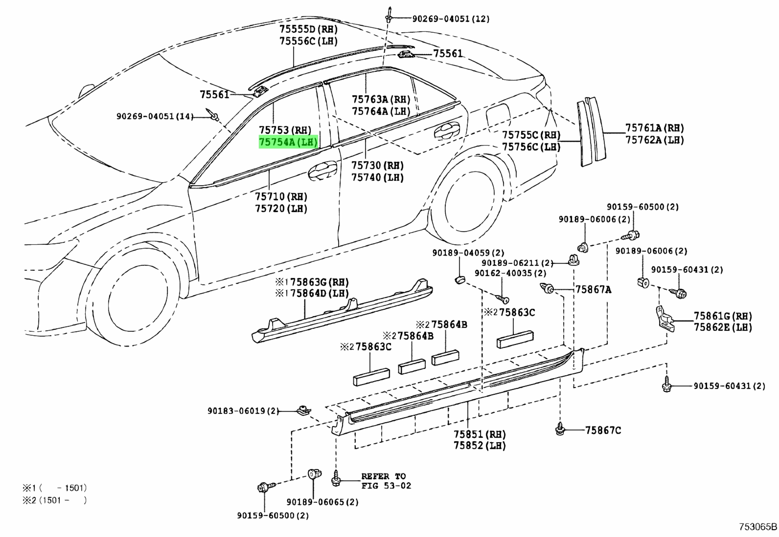 Buy Genuine Toyota 7575433080 (75754-33080) Moulding, Front Door Window ...