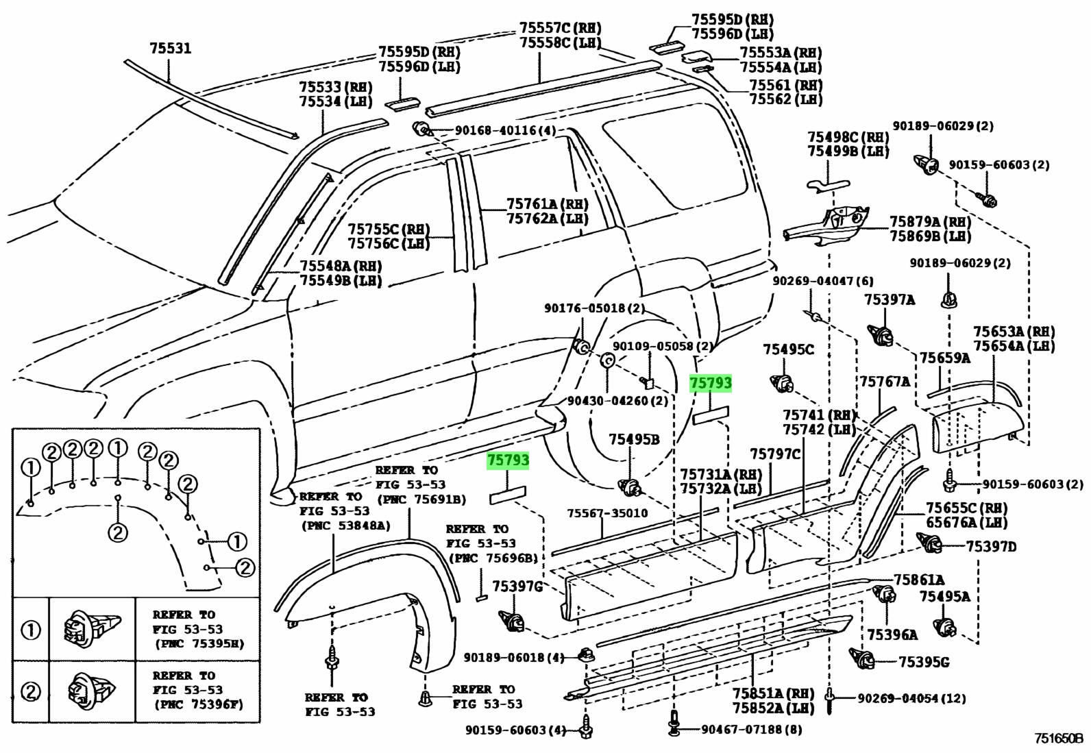 Buy Genuine Toyota 7579335030B0 (75793-35030-B0) Pad, Front Door ...