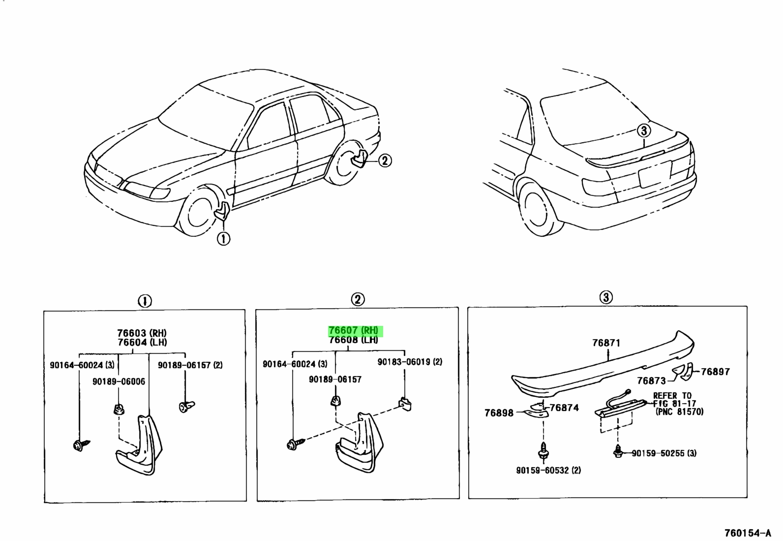 Buy Genuine Toyota 7662529225B5 (7662529225B5) Mudguard SubAssy