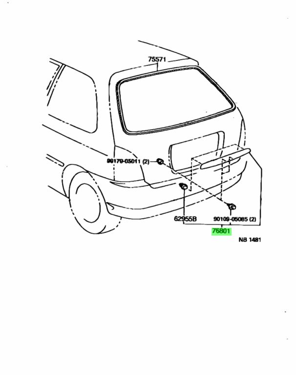 Buy Genuine Toyota Garnish Sub Assy Back Door Outside For Toyota