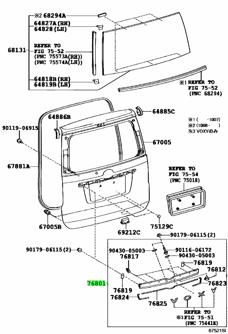 Toyota Garnish Sub Assy Back Door Outside