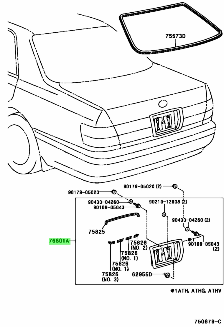 Buy Genuine Toyota A A Garnish Sub Assy Luggage Compartment Door