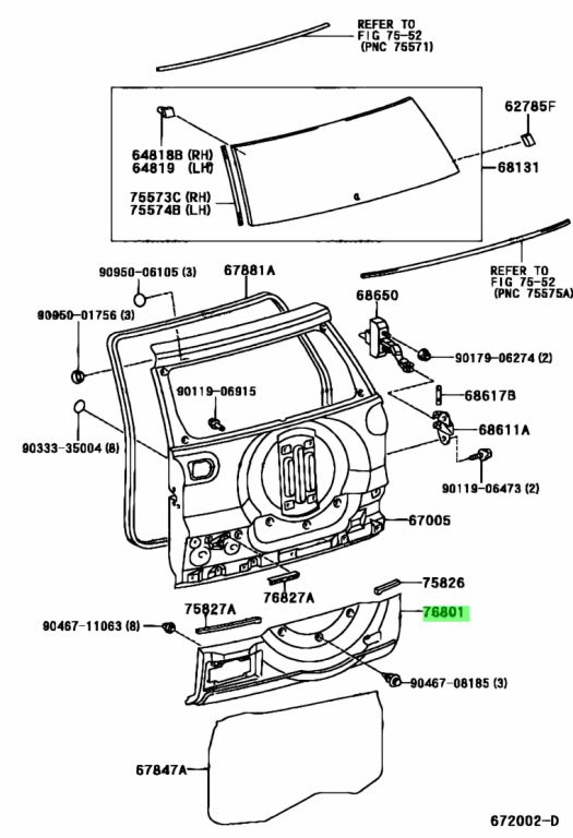 Buy Genuine Toyota Garnish Sub Assy Back Door Outside For Toyota Rav