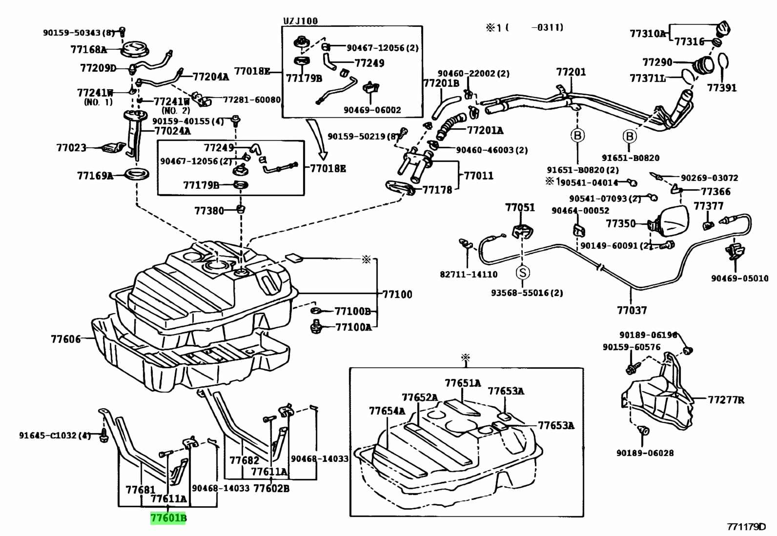 Buy Genuine Toyota 7760160210 (77601-60210) Band Sub-Assy, Fuel Tank ...