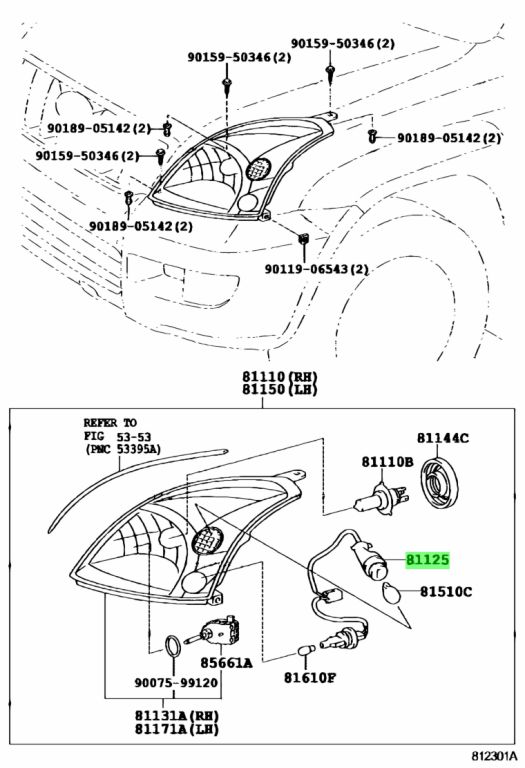 Buy Genuine Toyota 811256A200 (81125-6A200) Cord, Headlamp for Toyota ...