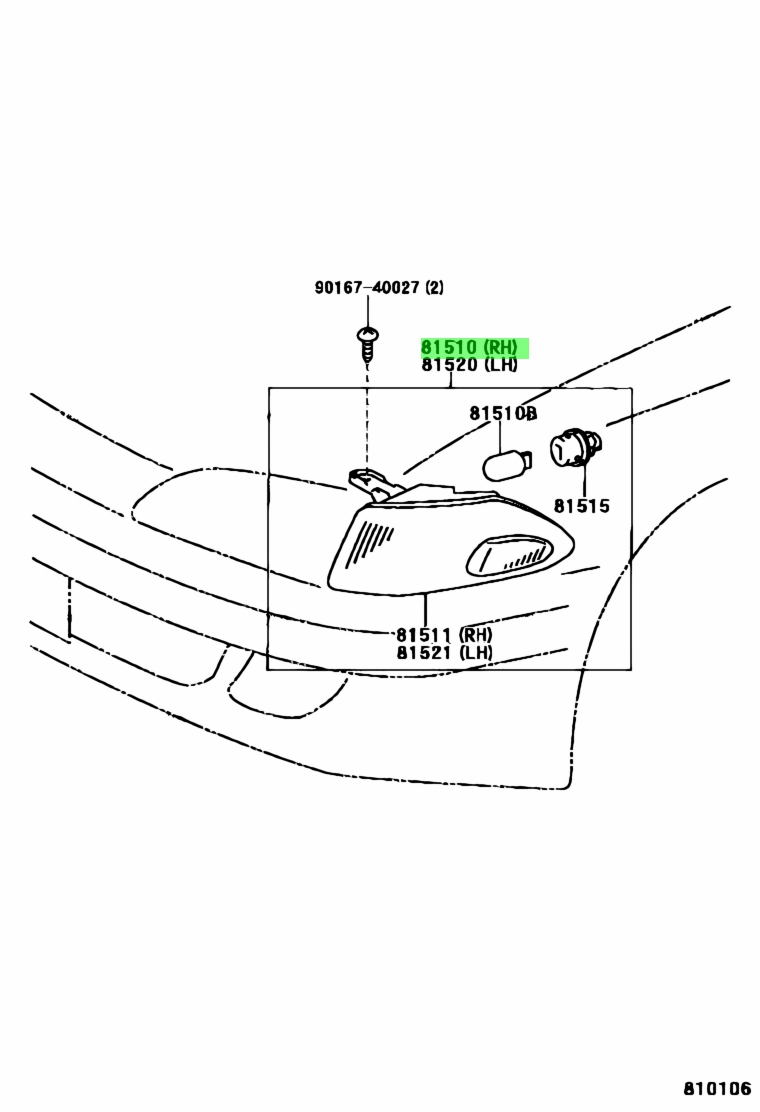 Toyota81510-20850(8151020850)