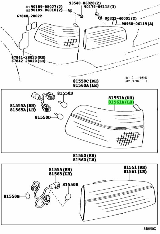 Buy Genuine Toyota 8156128140 (81561-28140) Lens, Rear Combination Lamp ...