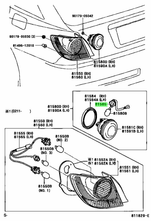 Buy Genuine Toyota 8158553010 (81585-53010) Socket & Wire, Rear