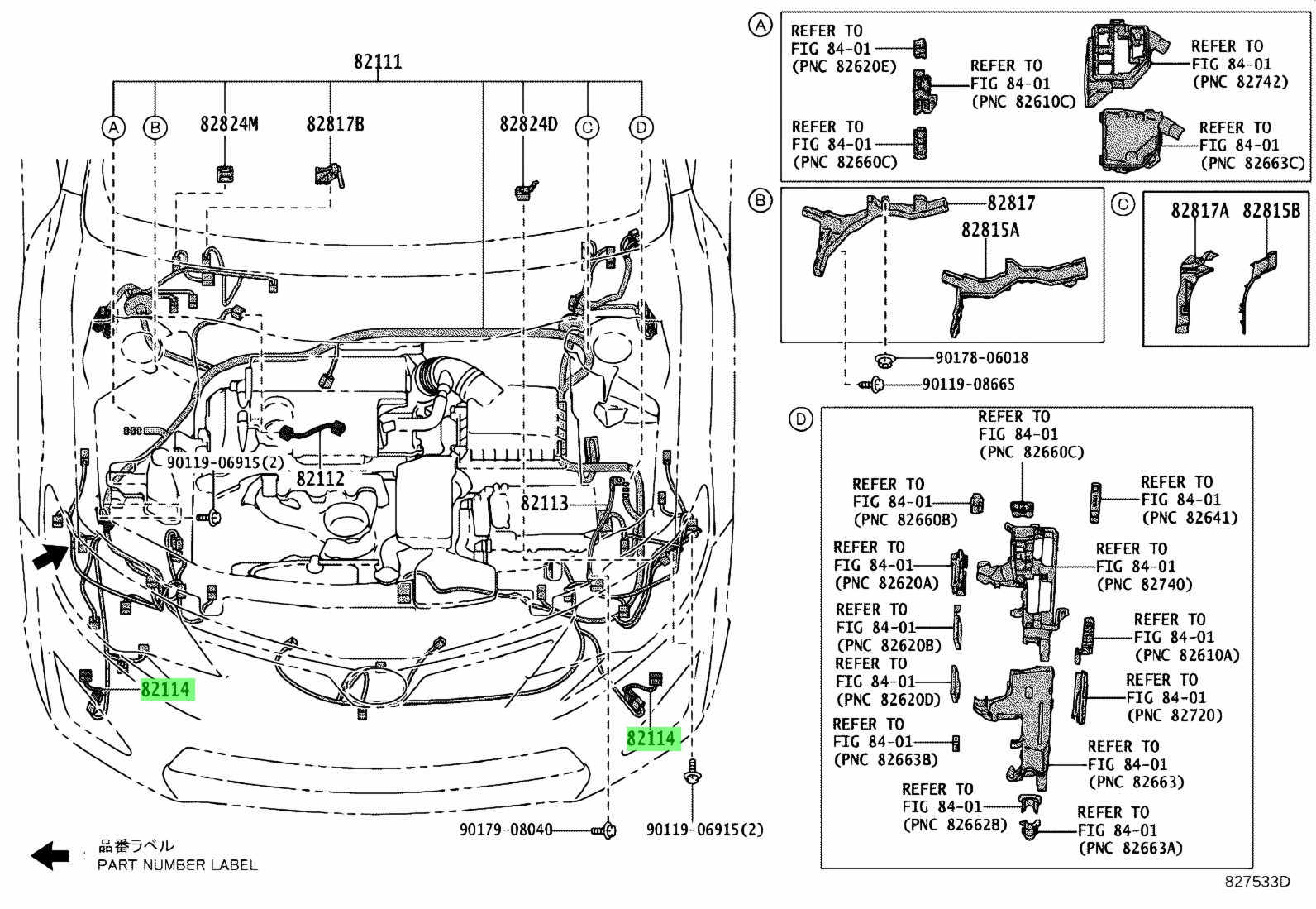 Buy Genuine Toyota 8211433010 82114 33010 Wire Engine Room No 4 Prices Fast Shipping