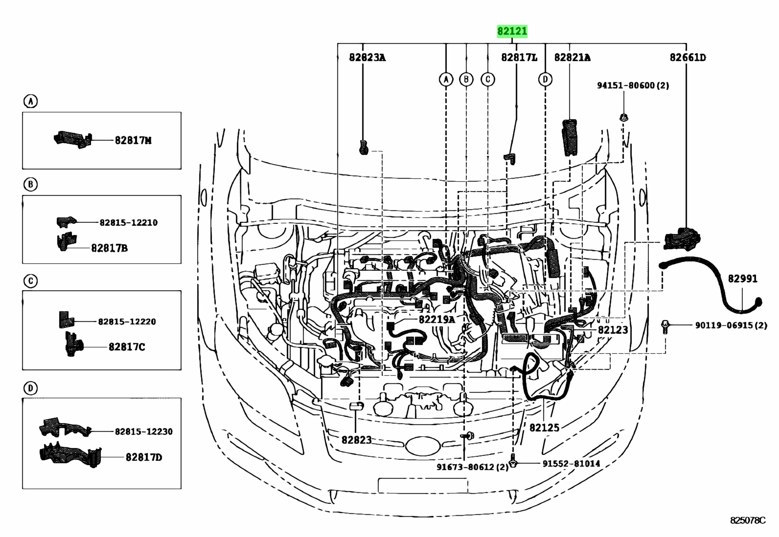 しもページ Buy Genuine Toyota 8212112F20 (82121-12F20) Wire, Engine. Prices