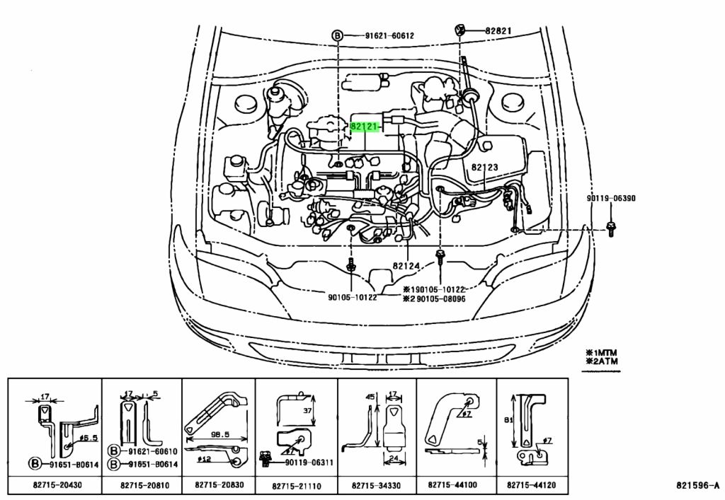 Buy Genuine Toyota 821212m340 (82121-2m340) Wire, Engine. Prices, Fast 