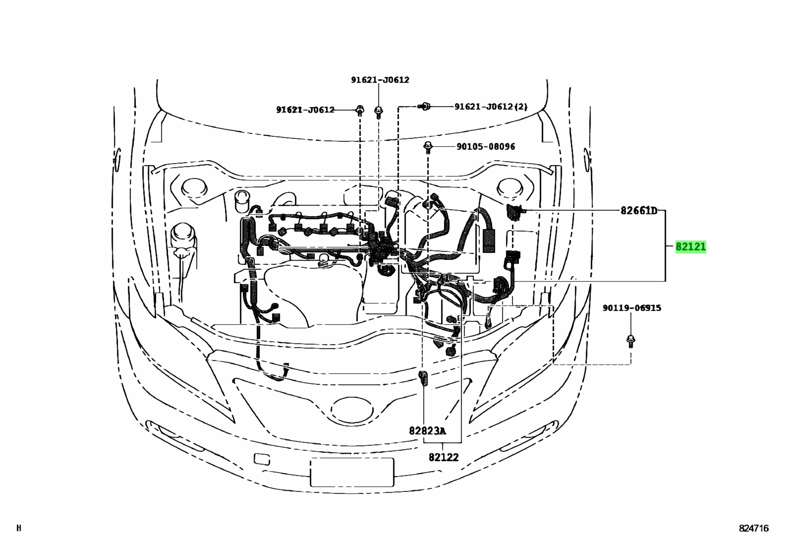 Buy Genuine Toyota 8212133b30 (82121-33b30) Wire, Engine For Toyota 