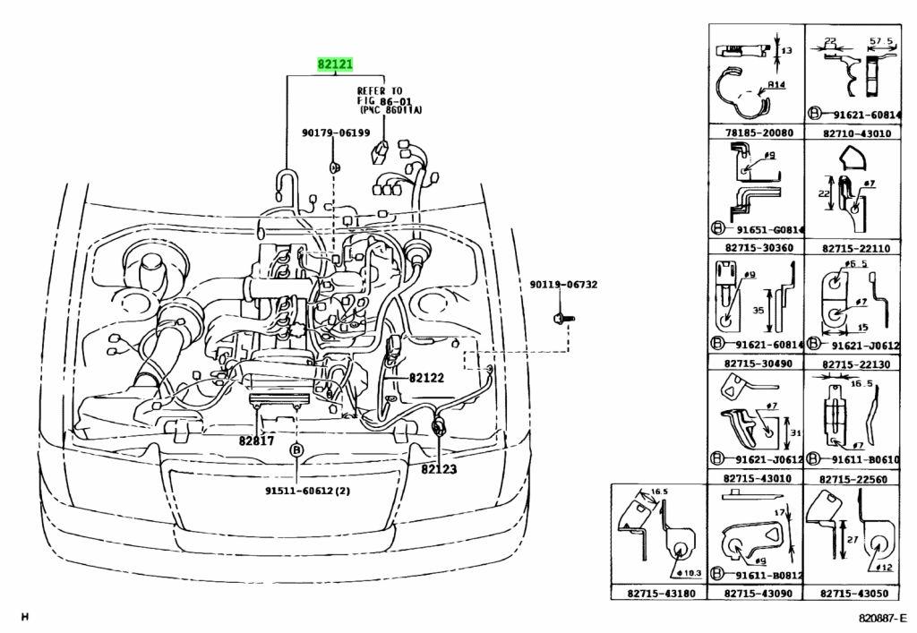 Buy Genuine Toyota 8212143190 (82121-43190) Wire, Engine for Toyota ...