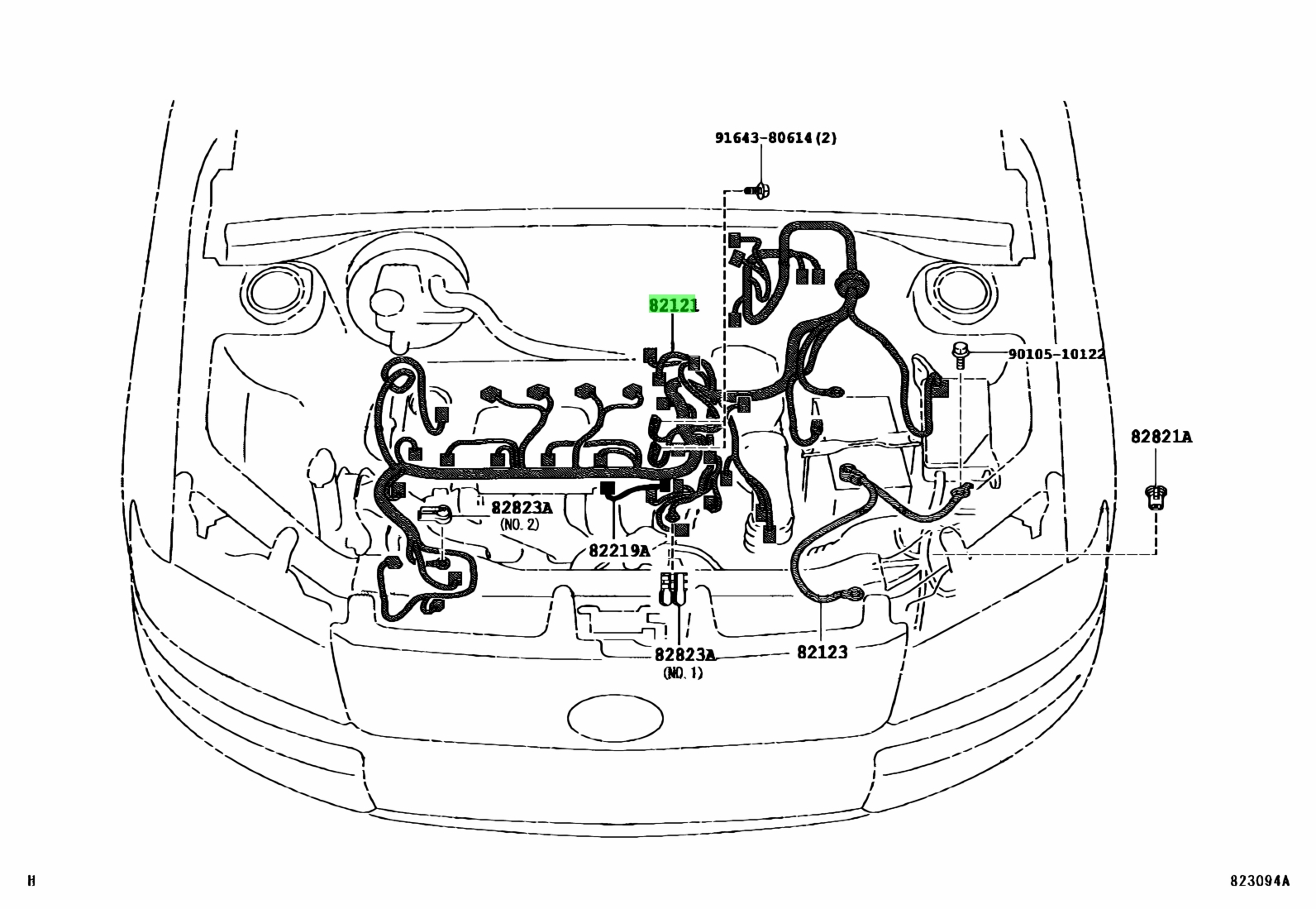 Buy Genuine Toyota 8212152502 (82121-52502) Wire, Engine. Prices, fast ...