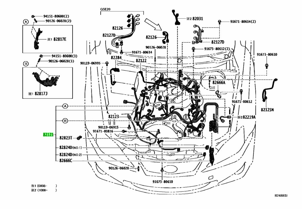 Buy Genuine Toyota 8212153341 (82121-53341) Wire, Engine. Photos - Amayama