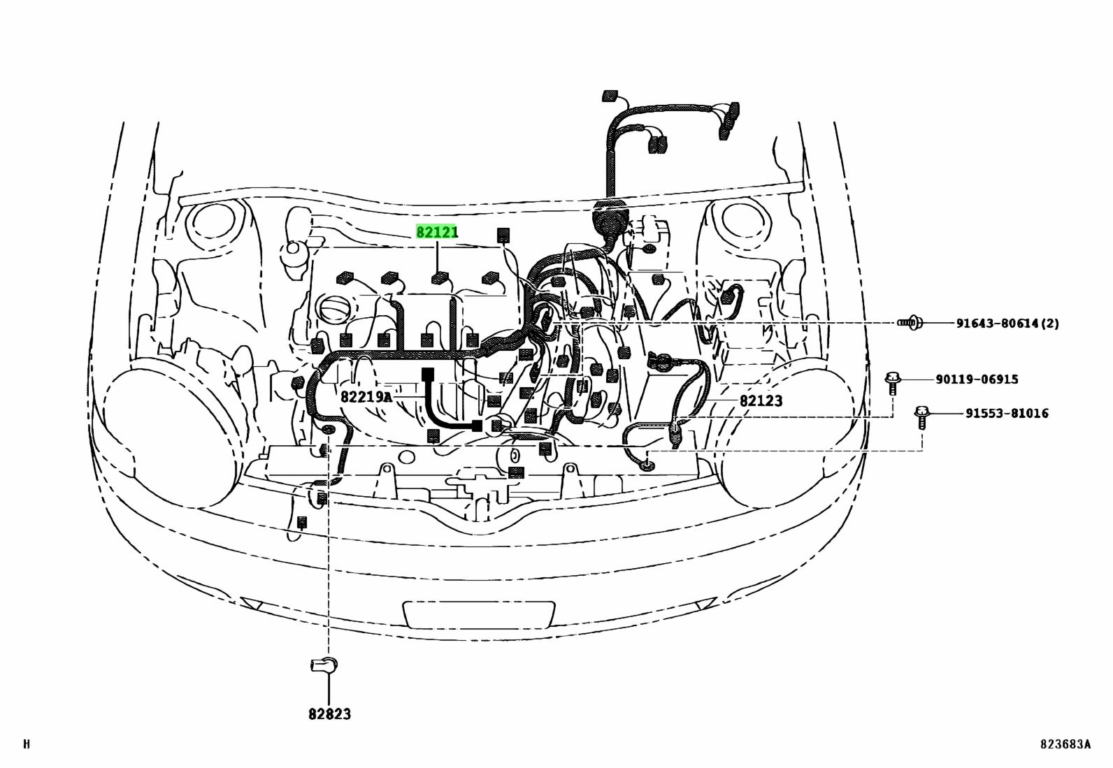 Buy Genuine Toyota 821215C250 (82121-5C250) Wire, Engine for Toyota ...