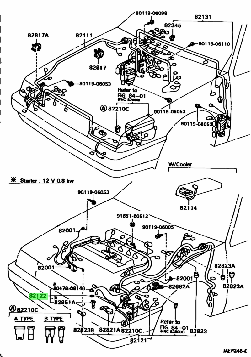 Buy Genuine Toyota 8212212260 (82122-12260) Wire, Engine, No.2. Prices ...