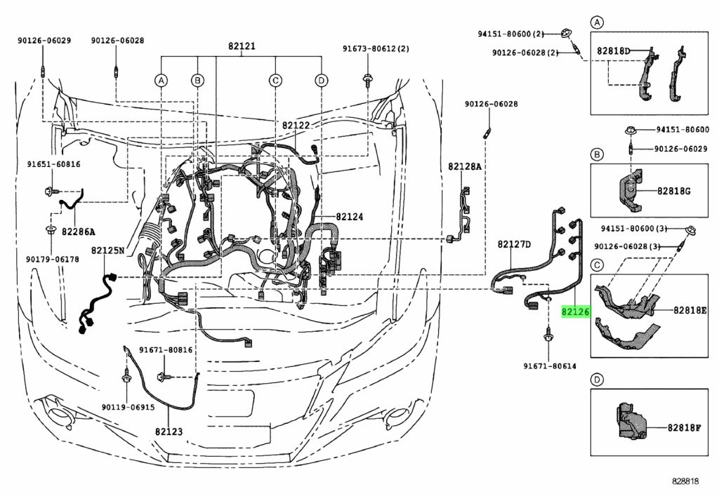 Buy Genuine Toyota 8212630040 (82126-30040) Wire, Engine. Prices, Fast 