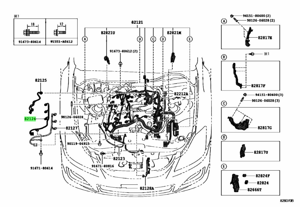 Buy Genuine Toyota 8212630040 (82126-30040) Wire, Engine. Prices, fast ...