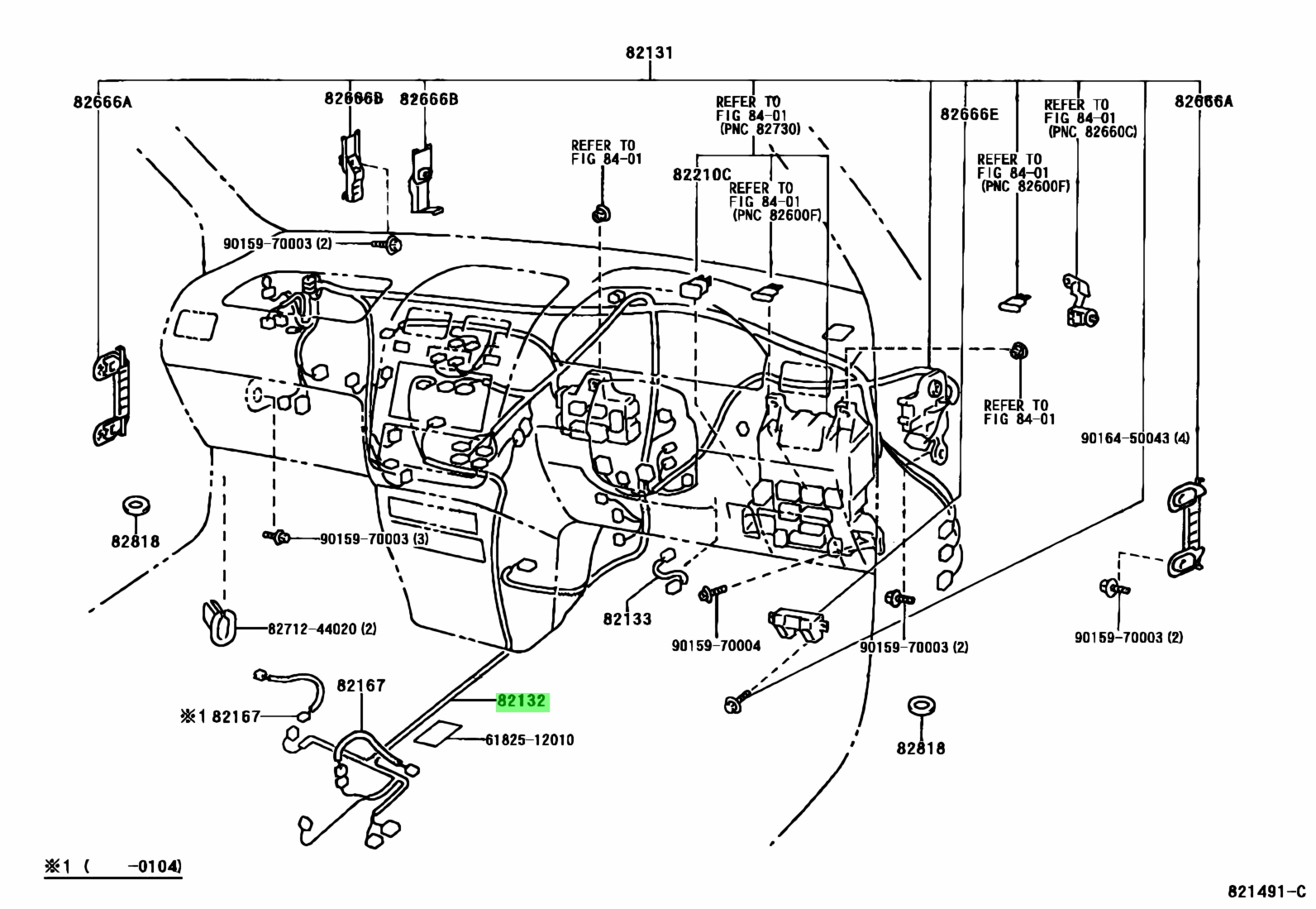 Купить Toyota 8213244190 (8213244190) Wire, Cowl, No.2 для Toyota Gaia