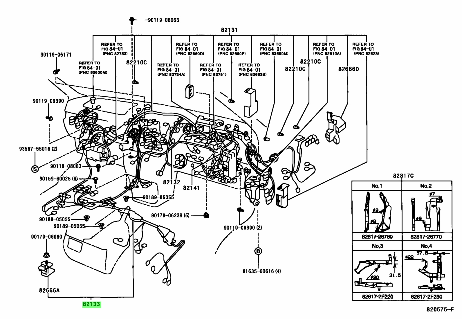 Buy Genuine Toyota 8213326121 (82133-26121) Wire, Cowl, No.3. Prices ...