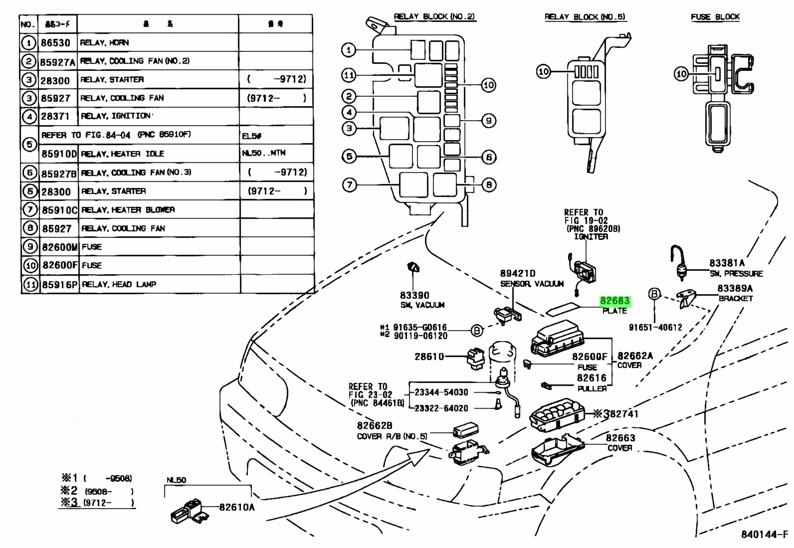 Схема сигнала Тойота Корса 1999