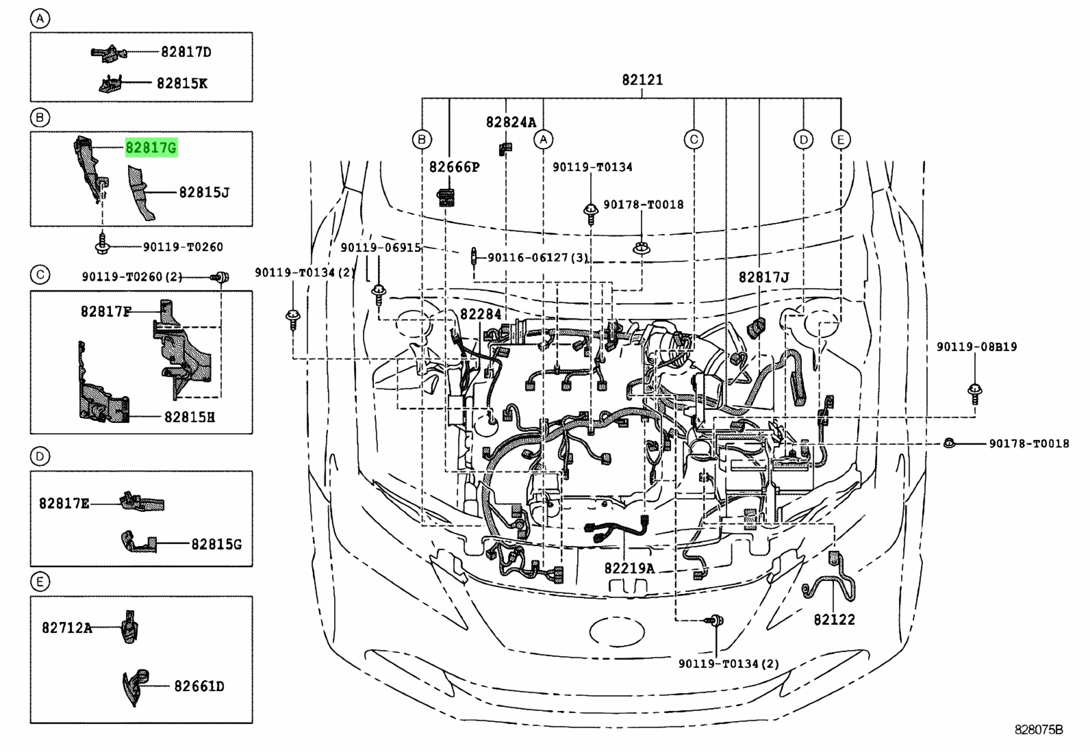 Buy Genuine Toyota 8281733G20 (82817-33G20) Protector, Wiring Harness ...