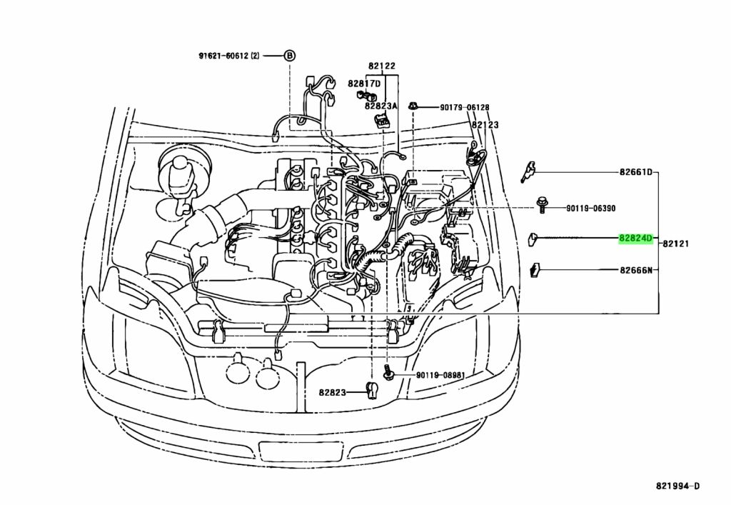 Buy Genuine Toyota 8282422080 (82824-22080) Connector, Wiring Harness ...