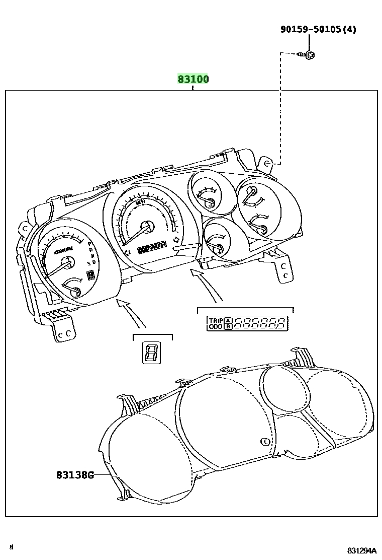 Buy Genuine Toyota 838000CE10 (83800-0CE10) Meter Assy, Combination ...