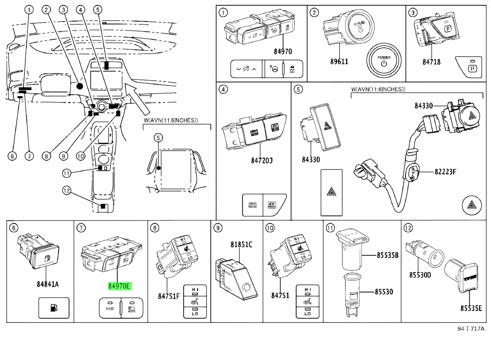 Buy Genuine Toyota 8401047210 (84010-47210) Switch Assy, Combination No 