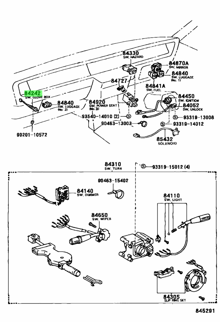 Buy Genuine Toyota Switch Assy Courtesy Lamp For Glove Box Switch