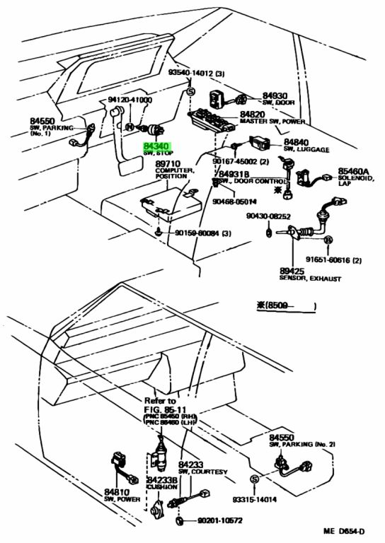 Buy Genuine Toyota 8434032010 (84340-32010) Switch Assy, Stop Lamp ...