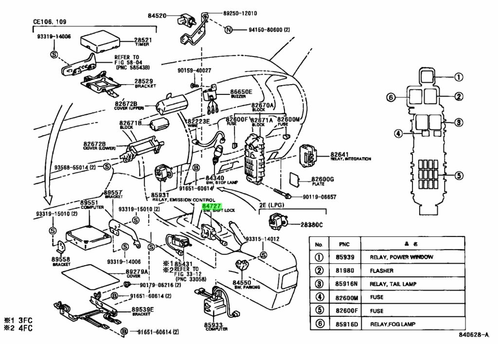 Buy Genuine Toyota 8472712070 (84727-12070) Switch, Shift Lock Control ...