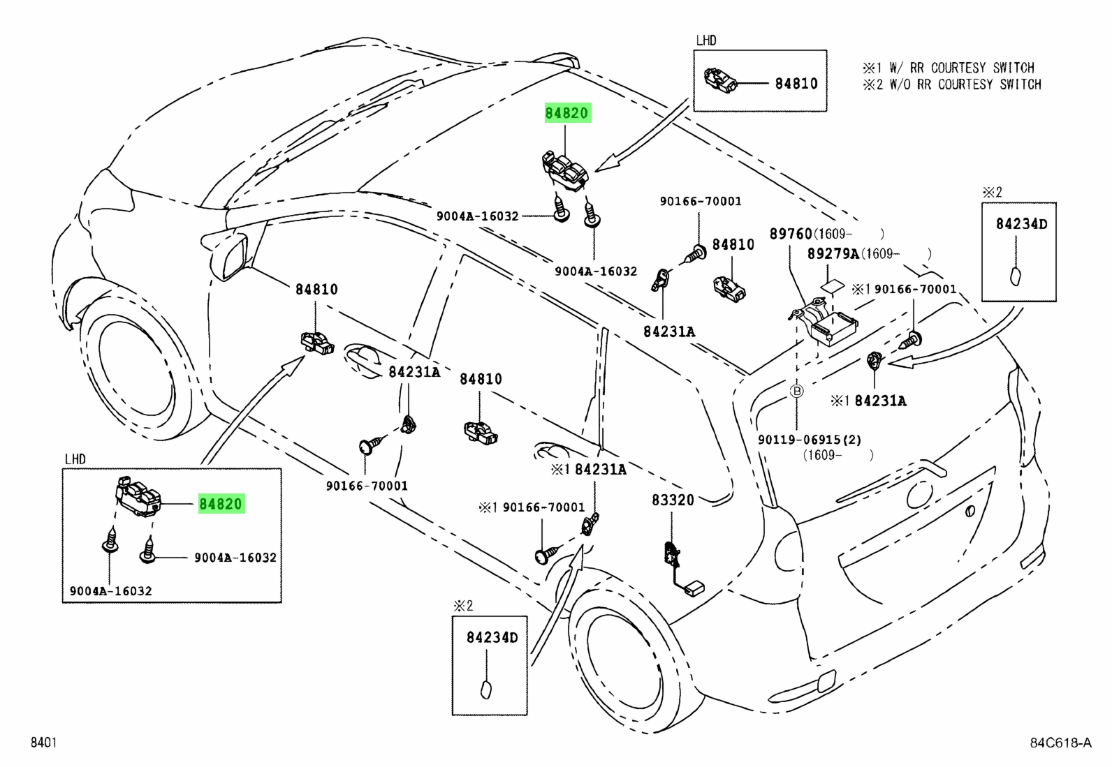 Buy Genuine Toyota 84820BZ090 (84820-BZ090) Master Switch Assy