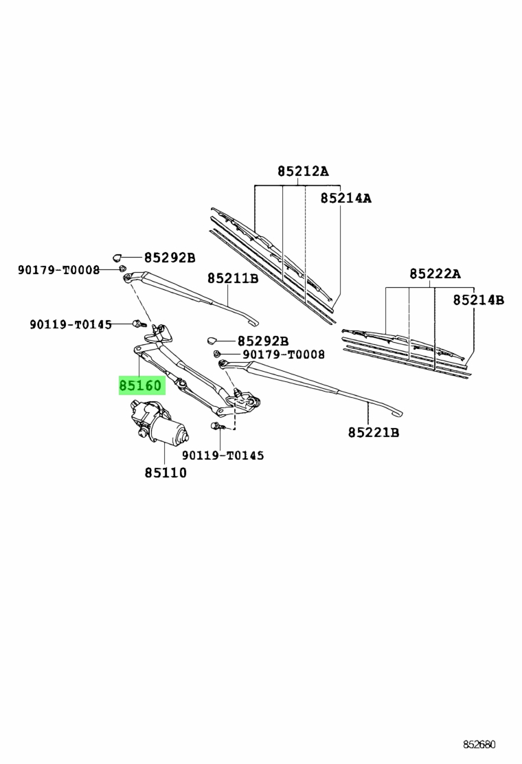 Buy Genuine Toyota 851500K030 (85150-0K030) Link Assy, Windshield Wiper ...