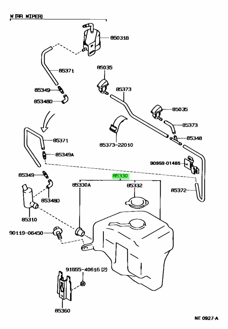 Buy Genuine Toyota Jar Assy Windshield Washer