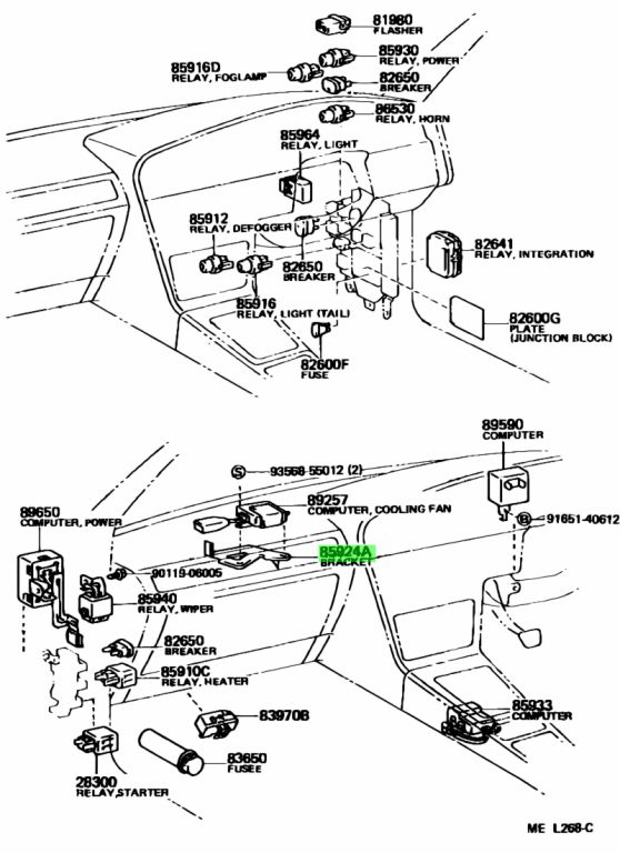 Buy Genuine Toyota 8592414010 (85924-14010) Bracket,cooling Fan for ...