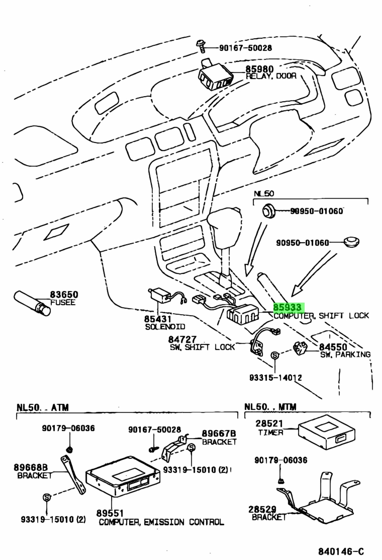 Door control toyota 85980 схема