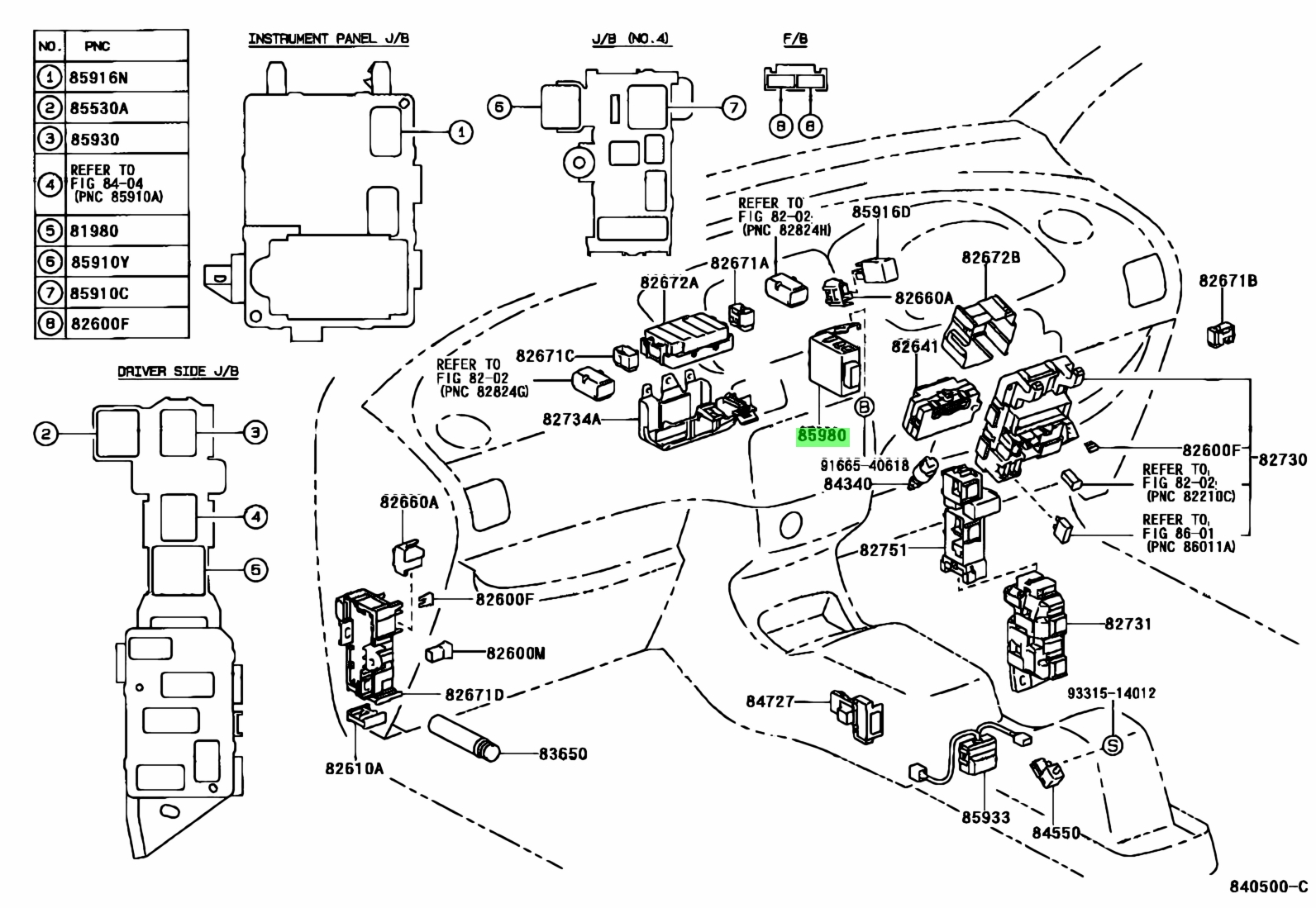 Door control toyota 85980 схема