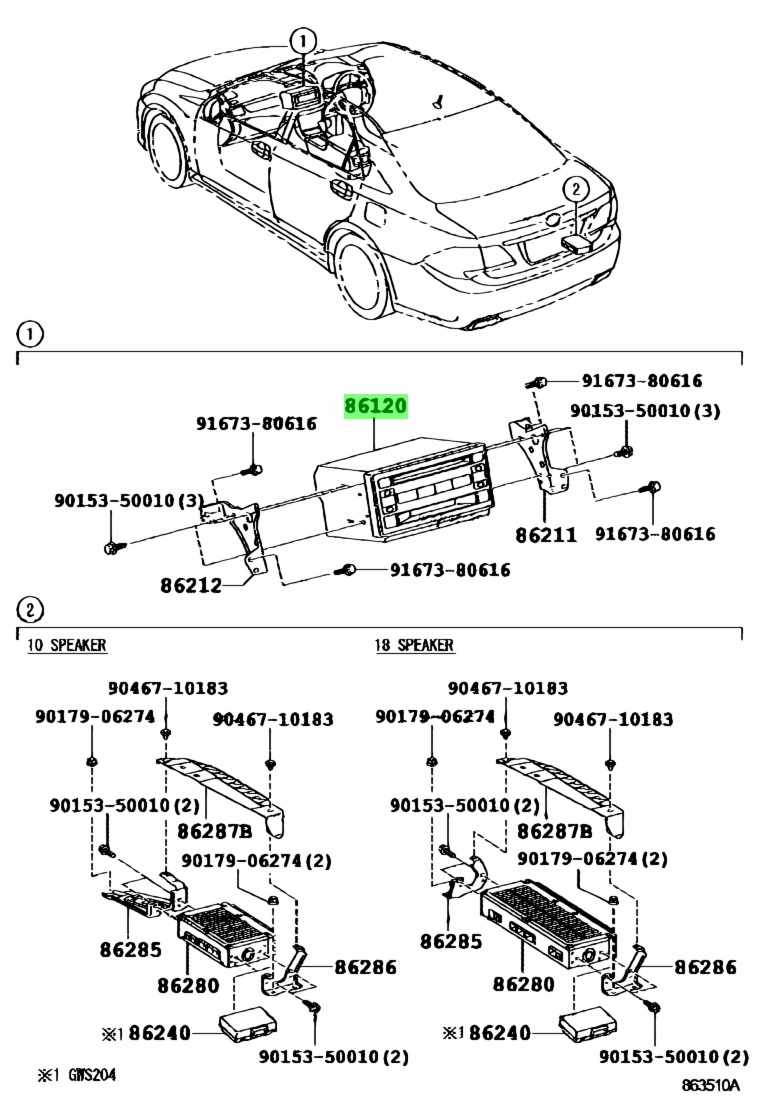 Toyota 86120 28450