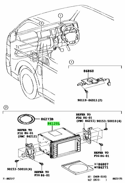 Toyota 86120 схема