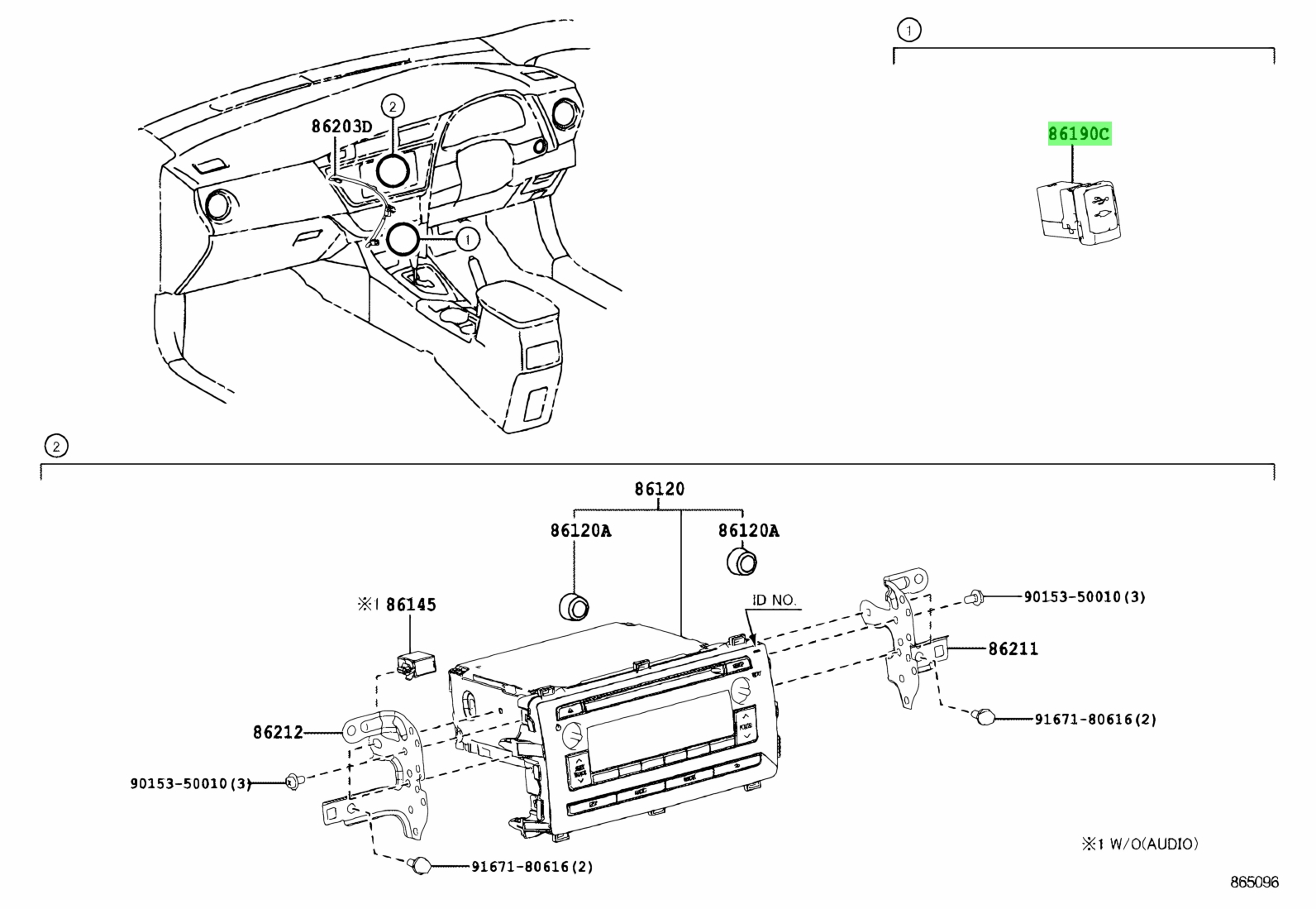 Buy Genuine Toyota 8619052060 (86190-52060) Adapter Assy, Stereo Jack ...