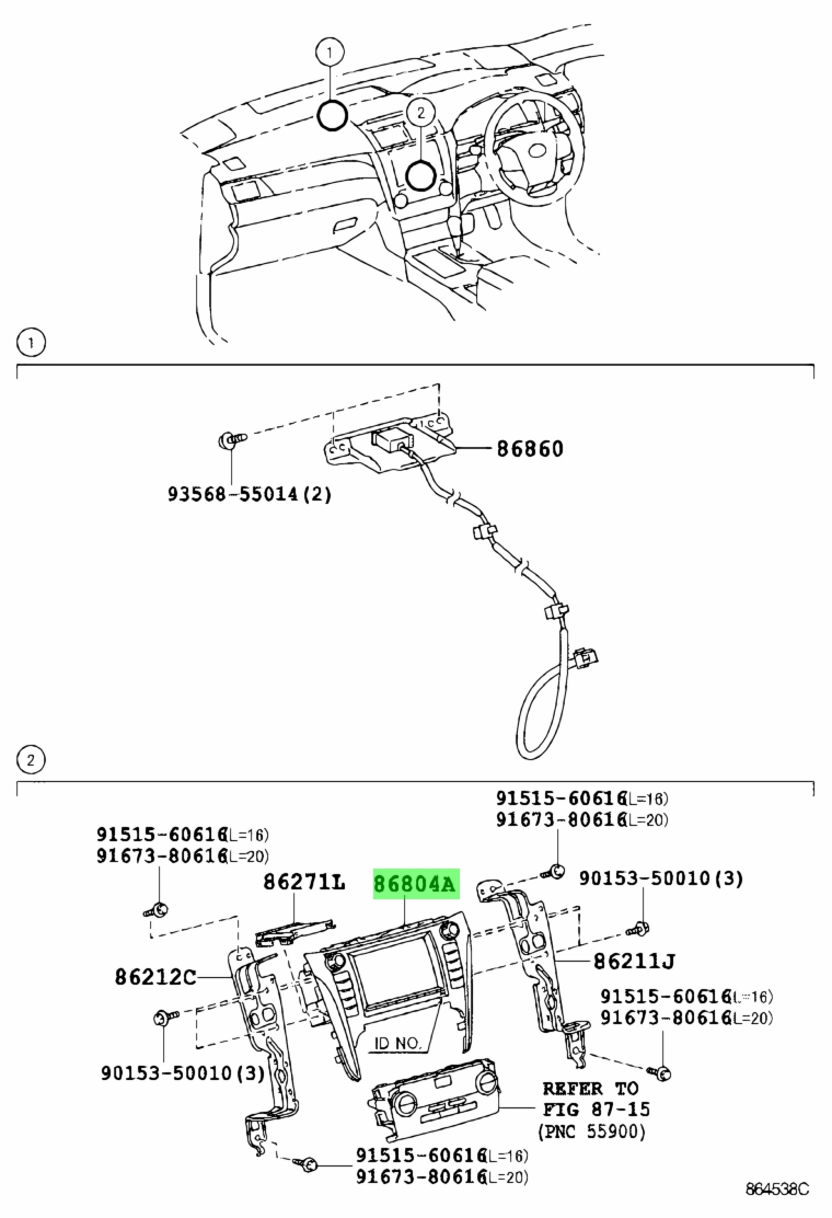 Buy Genuine Toyota 8680433390 (86804-33390) Sub-Assy, Navigation ...