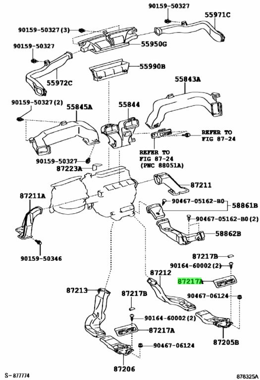 Buy Genuine Toyota 8721730240A3 (87217-30240-A3) Duct, Air, Rear No.6 ...