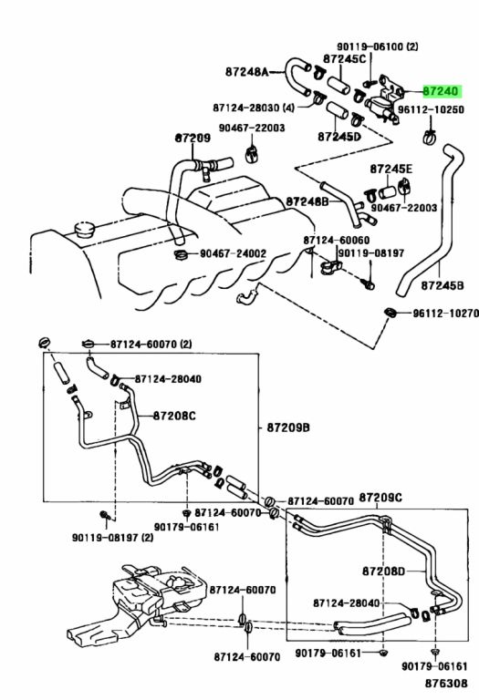 Buy Genuine Toyota 8724060160 (87240-60160) Valve Assy, Heater Water ...