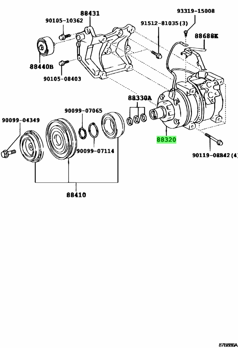 Buy Genuine Toyota 8832037110 (88320-37110) Compressor Assy, Cooler ...