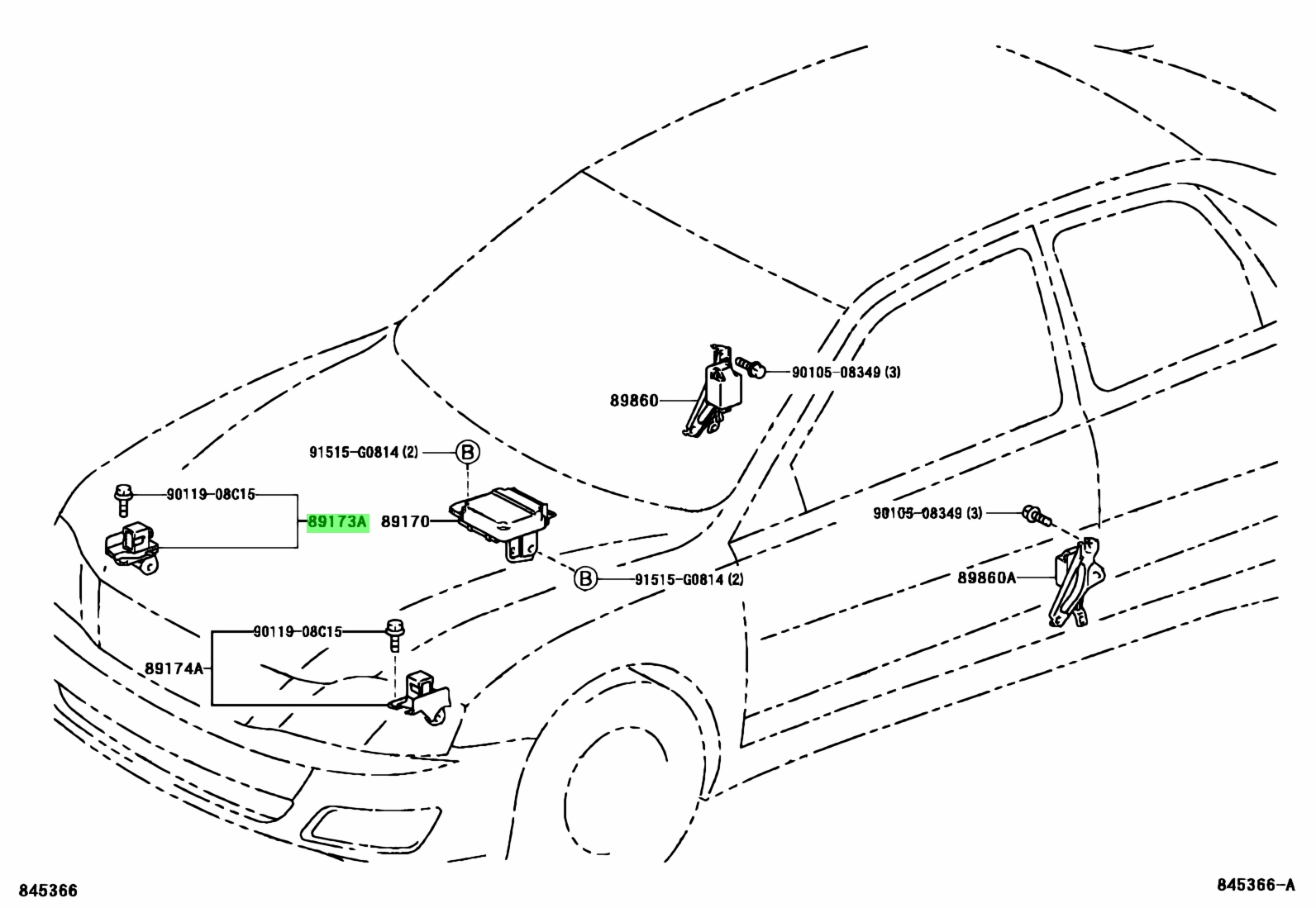 Где находятся подушки безопасности тойота авенсис 2004