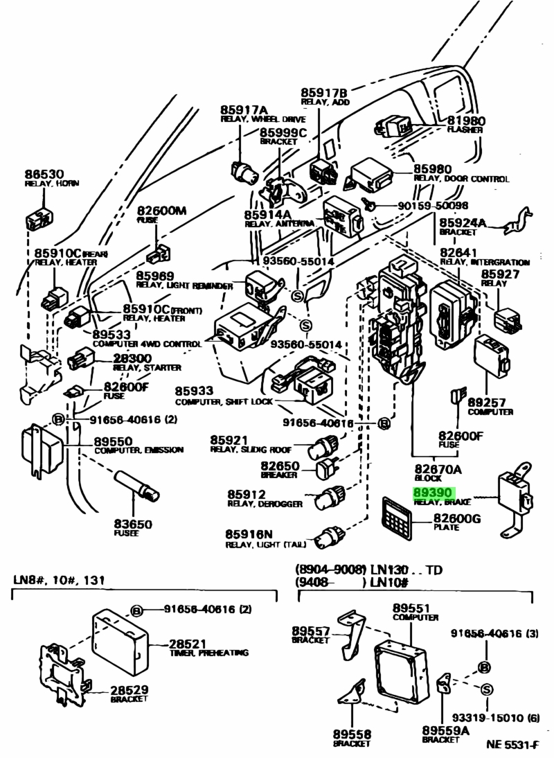 Door control toyota 85980 схема