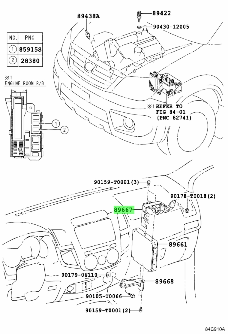 Buy Genuine Toyota 896670K020 (89667-0K020) Bracket, Engine Control ...