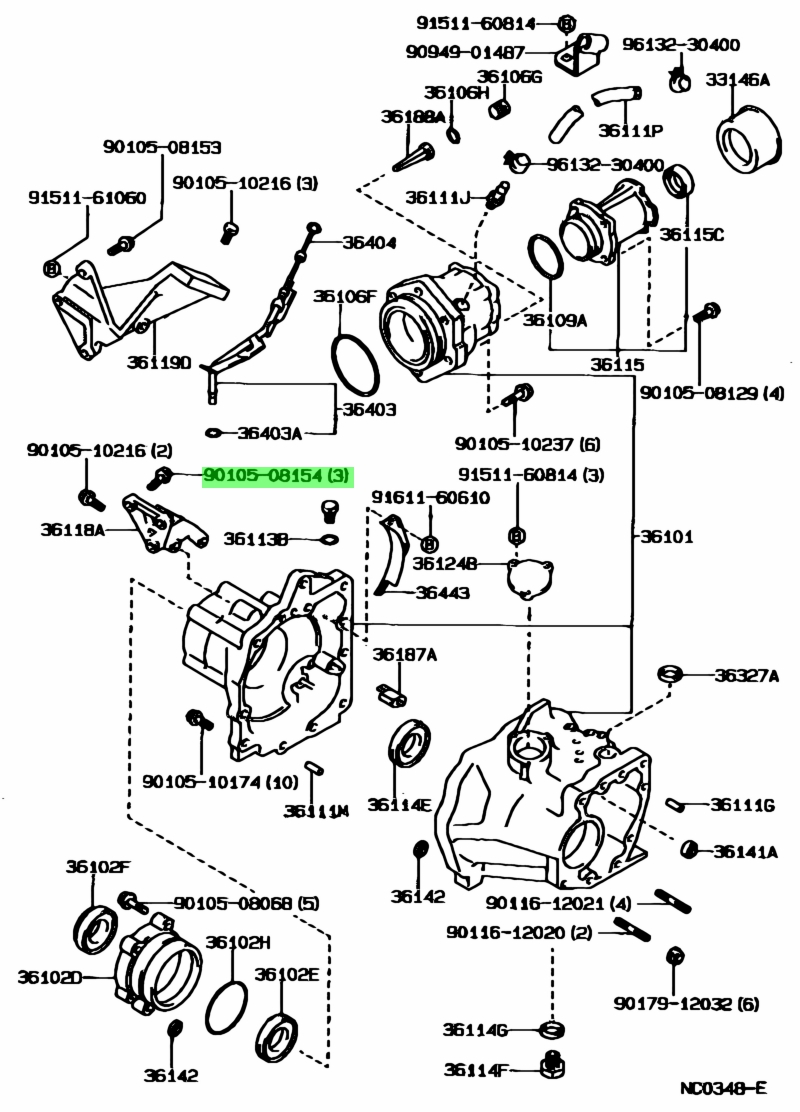  Toyota 9010508154 90105 08154 